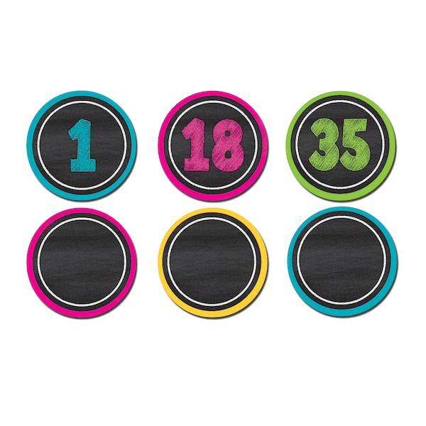 Teacher Created Resources Chalkboard Brights Numbers Magnetic Accents, PK126 TCR77280 - main